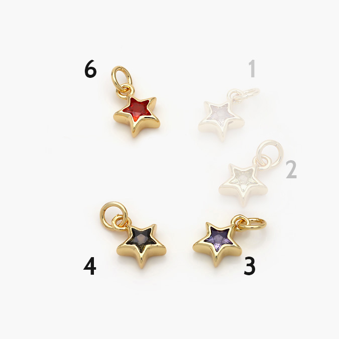 marcaca942 Mini Dije Chapa de Oro Estrella Zirconia Grupo 3 - Image 1