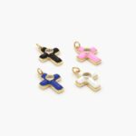 Dije Chapa de Oro Cruz Esmalte