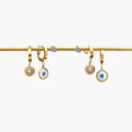 Aretes Acero Inoxidable Set 3 pares Ojo Turco 0002