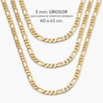 Cadena Chapa de Oro Fígaro 5mm. 0081