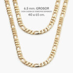 Cadena Chapa de Oro Fígaro 6.5mm. 0082