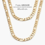 Cadena Chapa de Oro Fígaro 7mm. 0083
