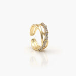 Anillo Doble Chapa de Oro 0488 Ajustable Zirconias