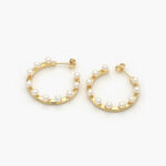 Aretes Chapa de Oro Perlas 0467