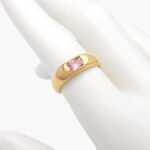 Anillo Acero Inoxidable Zirconia Rosa 0195