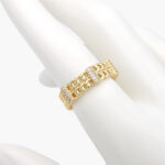 Anillo Chapa de Oro  Eslabones 0591 Ajustable