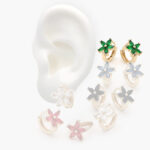 Huggies Chapa de Oro Flores Zirconia 0139