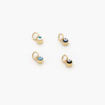 Dije Chapa de Oro Ojo Turco Esmalte 4mm.