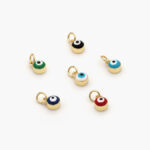 Dije Chapa de Oro Ojo Turco Esmalte 6mm.