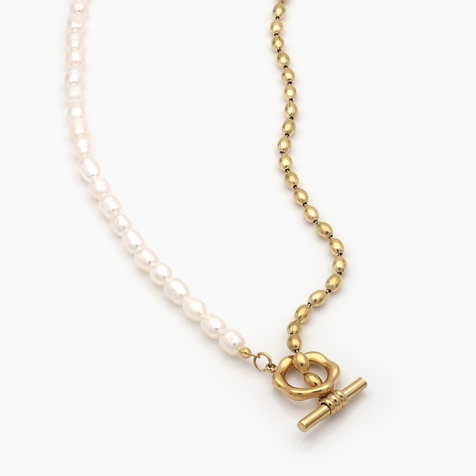 AD-198-O Collar Acero Inoxidable Perlas 0198 - Image 1