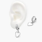 Hoops Acero Inoxidable Corazón Madre Perla 0090