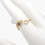 Anillo Chapa de Oro 0727 Ojo Turco Ajustable