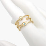 Anillo Chapa de Oro 0730 Figuras Ajustable