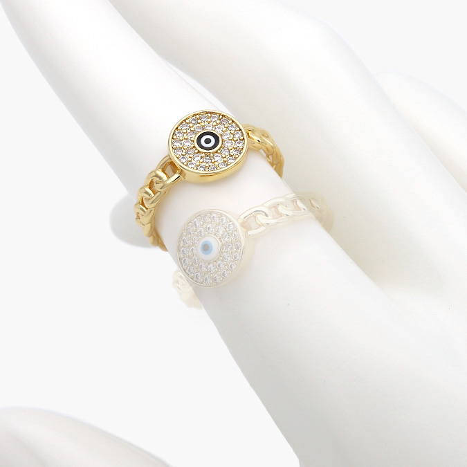 CTB-0764-1 Anillo Chapa de Oro 0764 Ojo Turco Ajustable - Image 1