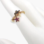 Anillo Chapa de Oro 0767 Palmera & Estrella MEDIDA #6