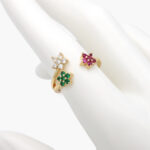 Anillo Chapa de Oro 0768 Estrellas Zirconias Ajustable