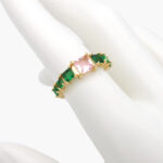 Anillo Chapa de Oro 0773 Zirconias Ajustable