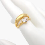 Anillo Acero Inoxidable Corazón Zirconia 0249