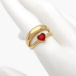 Anillo Acero Inoxidable Corazón Zirconia 0250