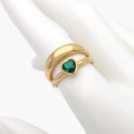 Anillo Acero Inoxidable Corazón Zirconia 0252