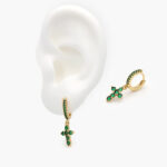 Hoops Chapa de Oro Cruz Zirconia 0565