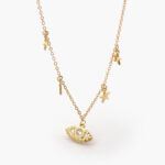 Collar Chapa de Oro Ojo Turco Estrellas 0297