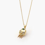 Collar Chapa de Oro Cráneo Picos 0326