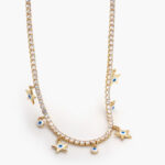 Collar Chapa de Oro Estrellas Ojo Turco 0347