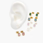 Broqueles Chapa de Oro Zirconias 0313