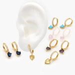 Hoops Chapa de Oro Corazón Zirconia 0564