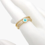 Anillo Doble Chapa de Oro 0777 Ojo Turco Ajustable