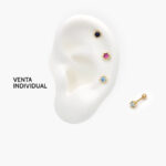 Piercing Acero Inoxidable Zirconias 0034