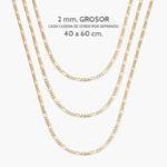 Cadena Chapa de Oro Fígaro 2mm. 0095