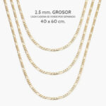 Cadena Chapa de Oro Fígaro 2.5mm. 0096