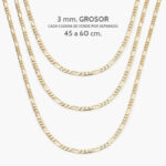 Cadena Chapa de Oro Fígaro 3mm. 0097