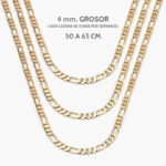 Cadena Chapa de Oro Fígaro 4mm. 0098