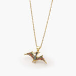 Collar Chapa de Oro Dinosaurio 0367