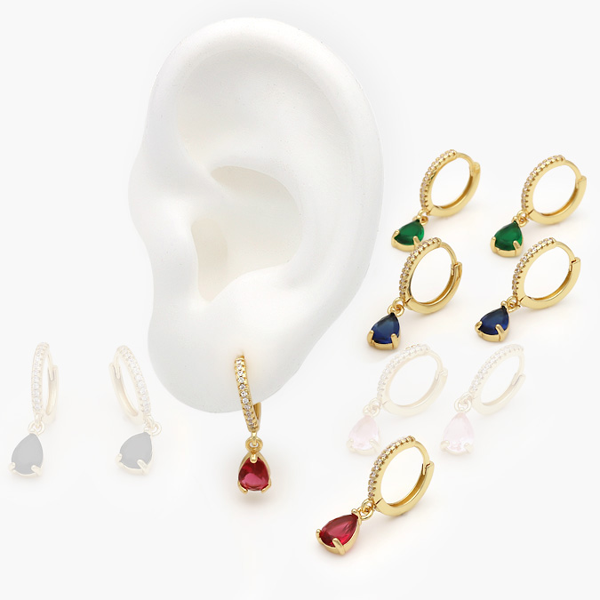 marcate344 Hoops Chapa de Oro Zirconias 0578 - Image 1