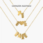 Collar Acero Inoxidable Figuras Personalizables Oro - 5Niños+4Figuras
