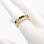 Anillo Acero Inoxidable Esmalte Zirconias 0287
