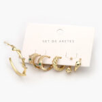 Aretes 6 pzs Chapa de Oro Serpientes 0062