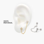 Piercing Acero Inoxidable Cruz Zirconia 0085