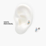 Piercing Acero Inoxidable Estrellas Zirconia Colores 0091