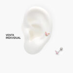 Piercing Acero Inoxidable Zirconia Rosa 0109