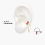 Piercing Acero Inoxidable Zirconia Cadena 0112
