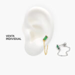 Piercing Acero Inoxidable Zirconia Verde 0118