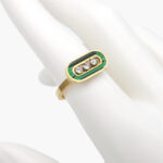 Anillo Acero Inoxidable Esmalte Zirconia 0333 MEDIDA #9