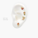 Broqueles 4 pzs Chapa de Oro Moana 0105