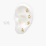 Broqueles  4pzs Chapa de Oro Amigos de Bella 0111