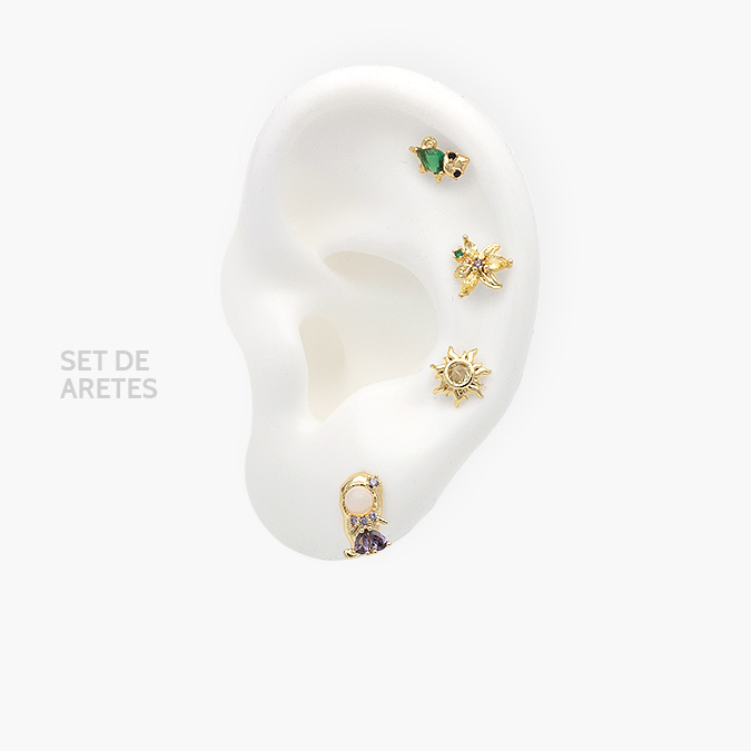 CA2-0112-O Broqueles 4pzs Chapa de Oro Rapunzel 0112 - Image 1